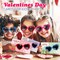 4E's Novelty 32 Pack Valentine Heart Glasses for Kids with Cards – Bulk Valentines Day Sunglasses for Classroom Exchange, Kids Party Favors, Non-Candy Valentine Gifts for School, Heart-Shaped Shades